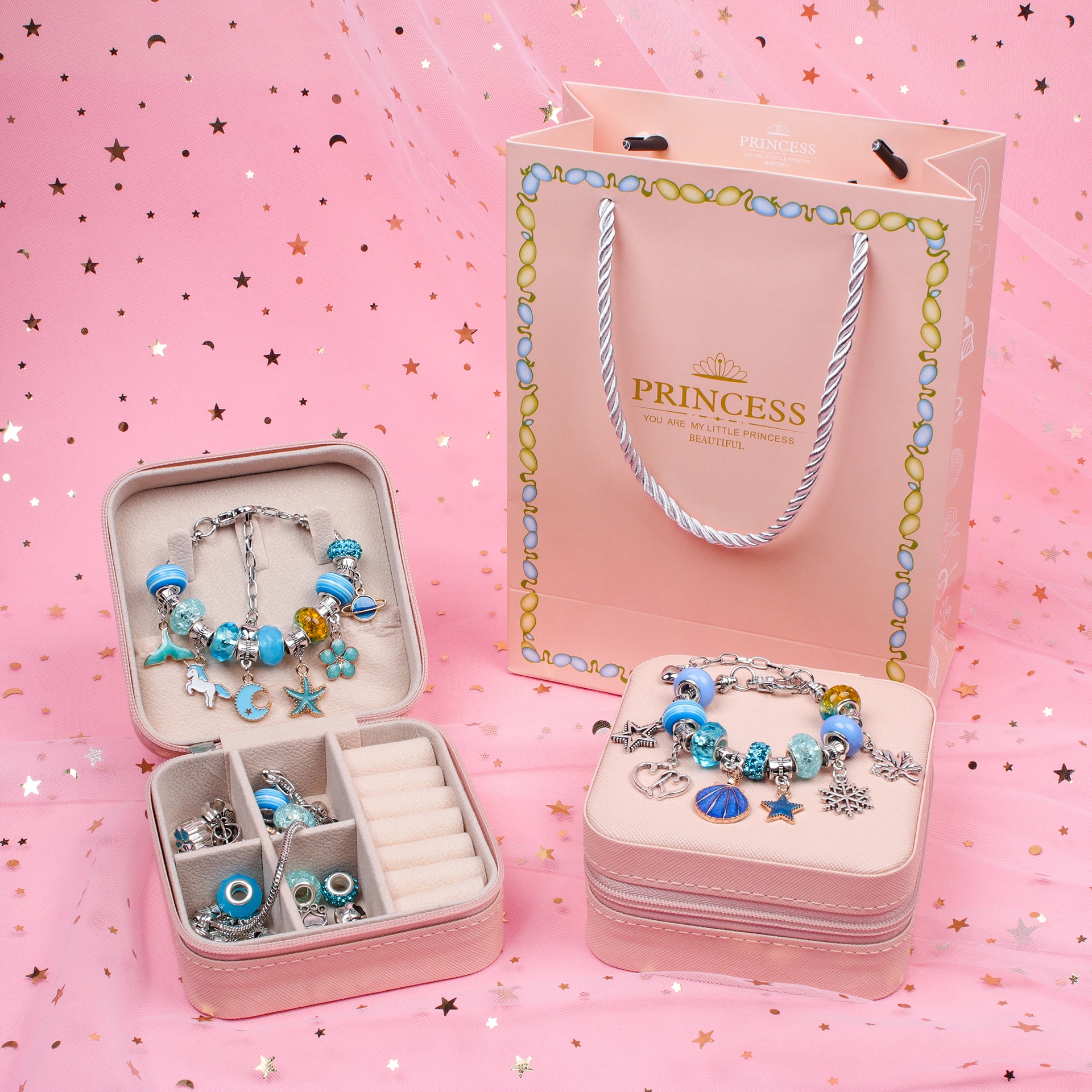 Bracelete Pincess - Kit de Braceletes e Berloques