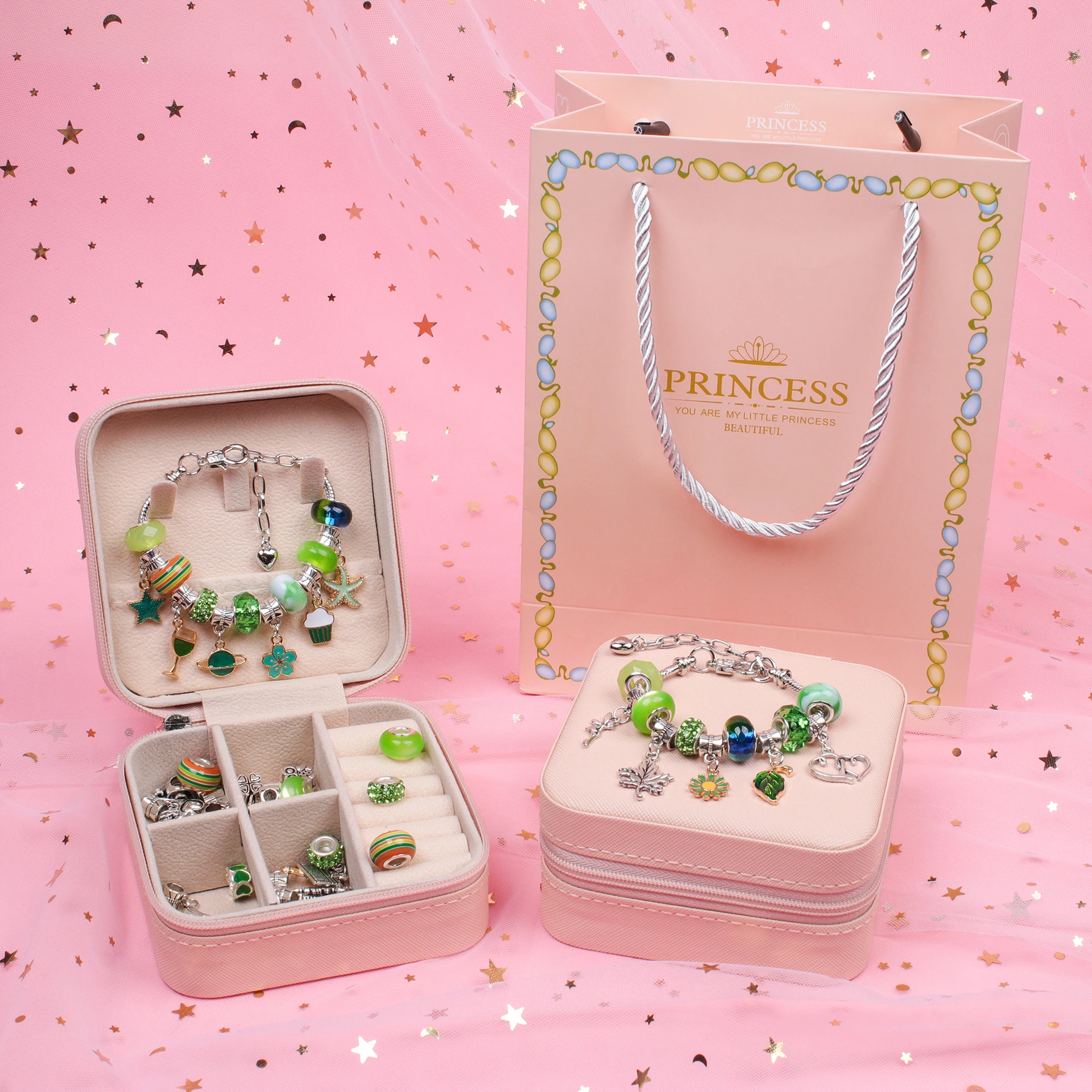 Bracelete Pincess - Kit de Braceletes e Berloques